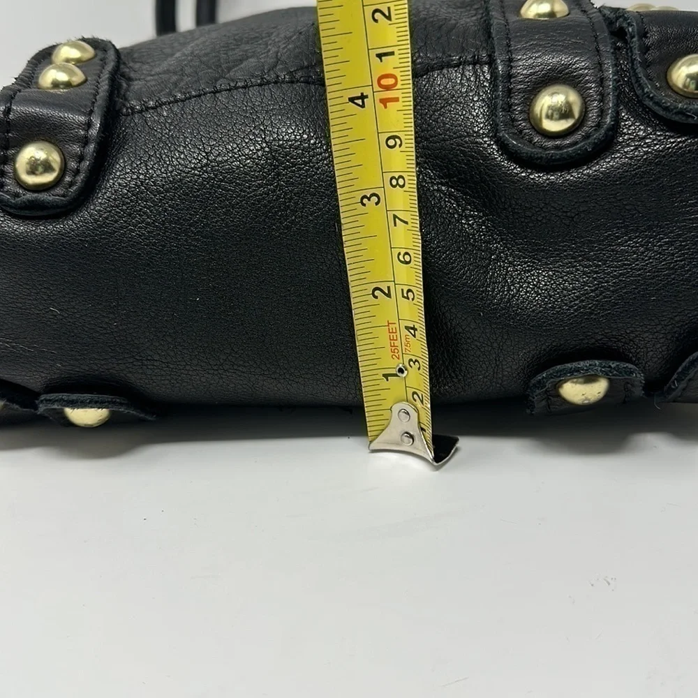 Linea Pelle Black Leather Tote Shoulder Bag Purse